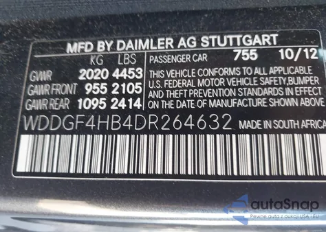 2013 Mercedes-Benz C 250 Sport из США, поврежденный, VIN WDDGF4HB4DR264632